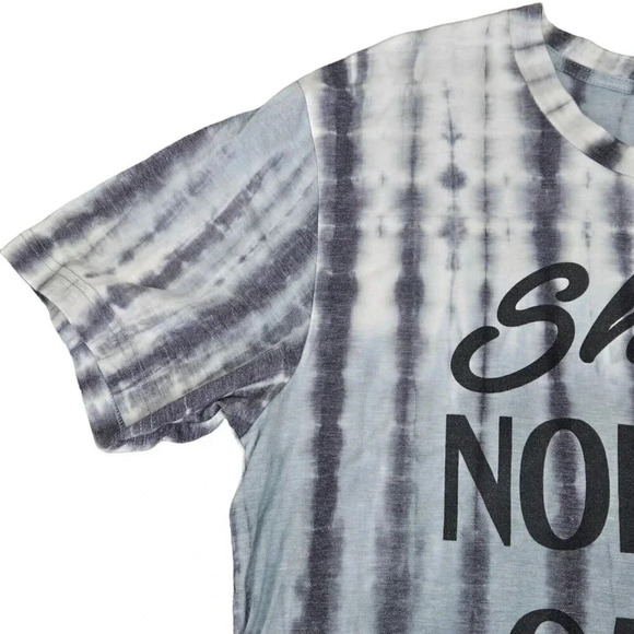 Tie Dye Short Sleeve T-shirt Size XL Blue‎ Gray Graphic Sshhh... Nobody Cares - Picture 8 of 8